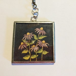 Purple Flower, Ceiling Fan Pull, Metal And Glass, Light Pull, &quot;Enjoy the Little Things&quot;, Chain Accessories, Home Decor, Friend Gift