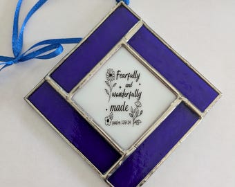 Stained Glass Suncatcher Or Magnet, Psalm 139:14, Christian Gift