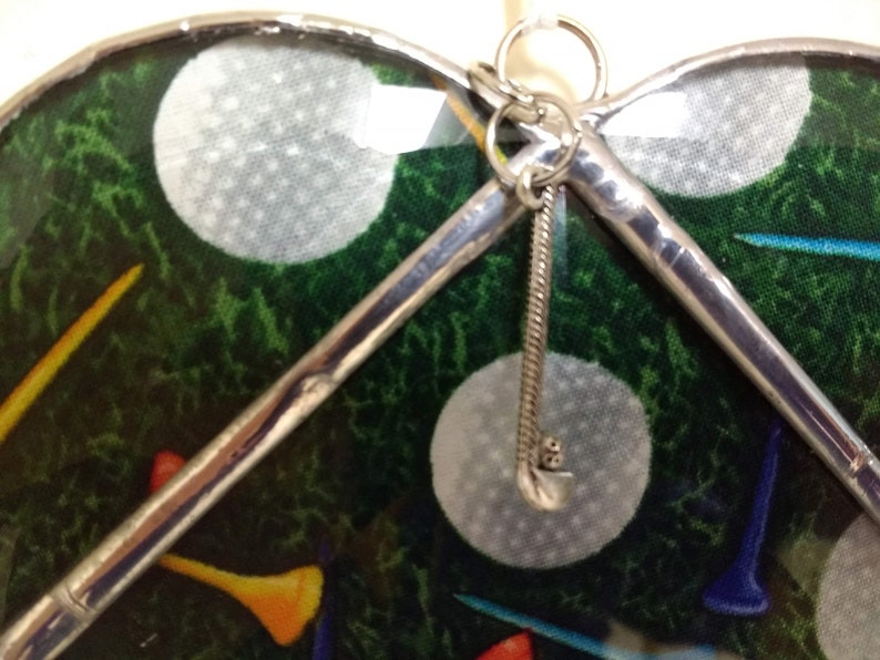 Stained Glass Heart Suncatcher Golf Suncatcher Sports Etsy