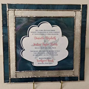 Wedding Invitation Keepsake Frame, Stained Glass, Double Floating Frame for Unusually Shaped Invitations ~ Custom Made to Your Orders