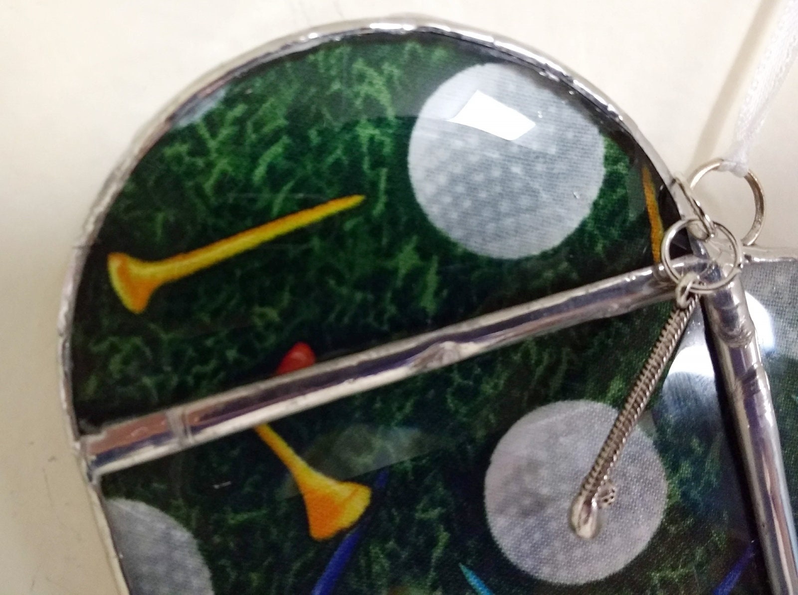 Stained Glass Heart Suncatcher Golf Suncatcher Sports Etsy