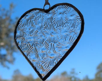 Stained Glass Heart Suncatcher,  3" 4" 5" Heart Ornament  Window Hanging Valentines Day Gift
