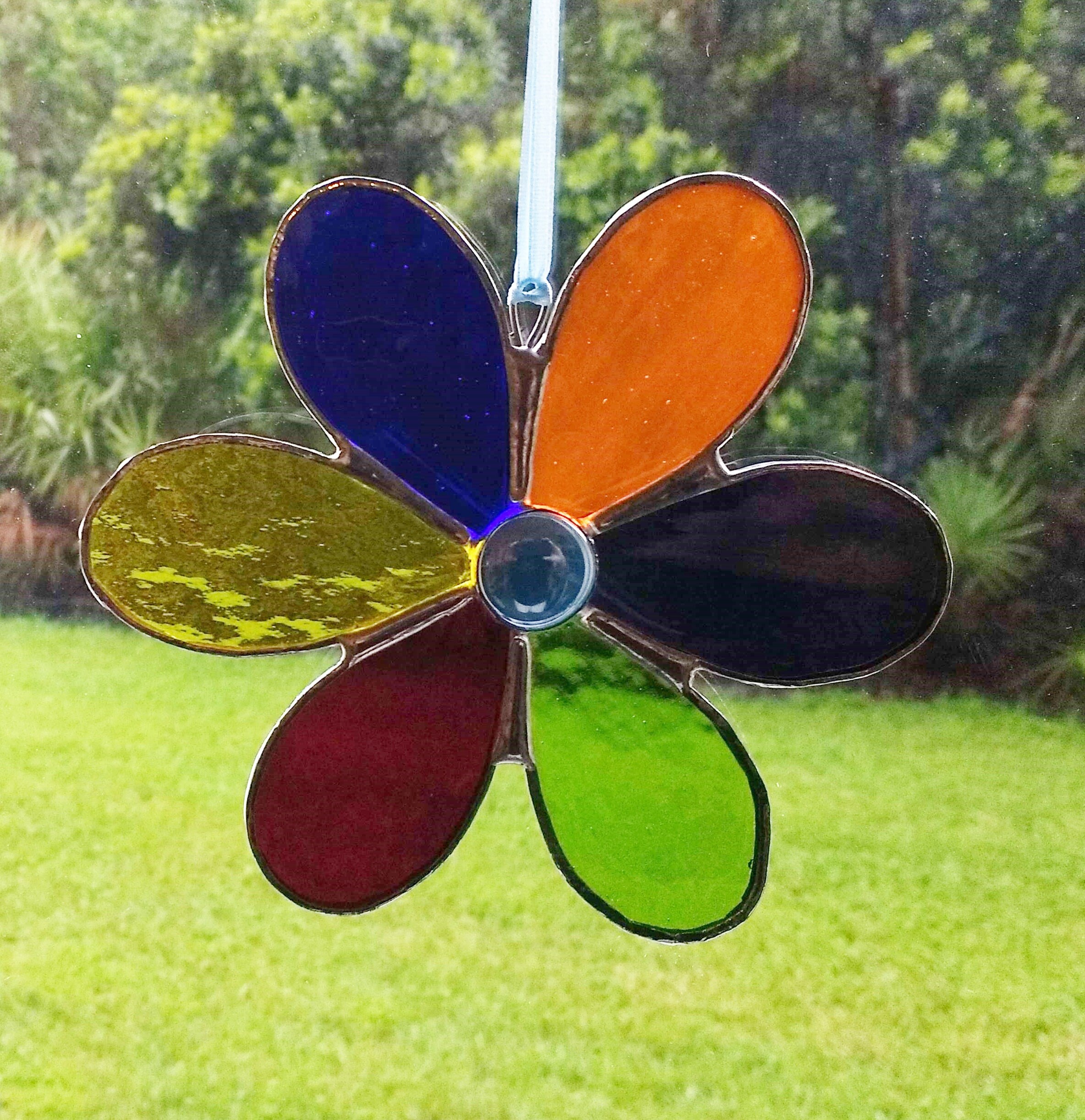 Rainbow Daisy Suncatcher for Window Teacher Gift Stained Etsy