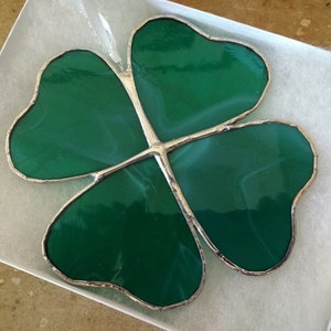 Stained Glass 4 Leaf Clover Suncatcher for Window Decoration  Good Luck Irish Shamrock