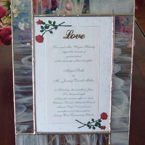 Stained Glass Wedding Invitation Keepsake Frame - Wedding or Anniversary Gift