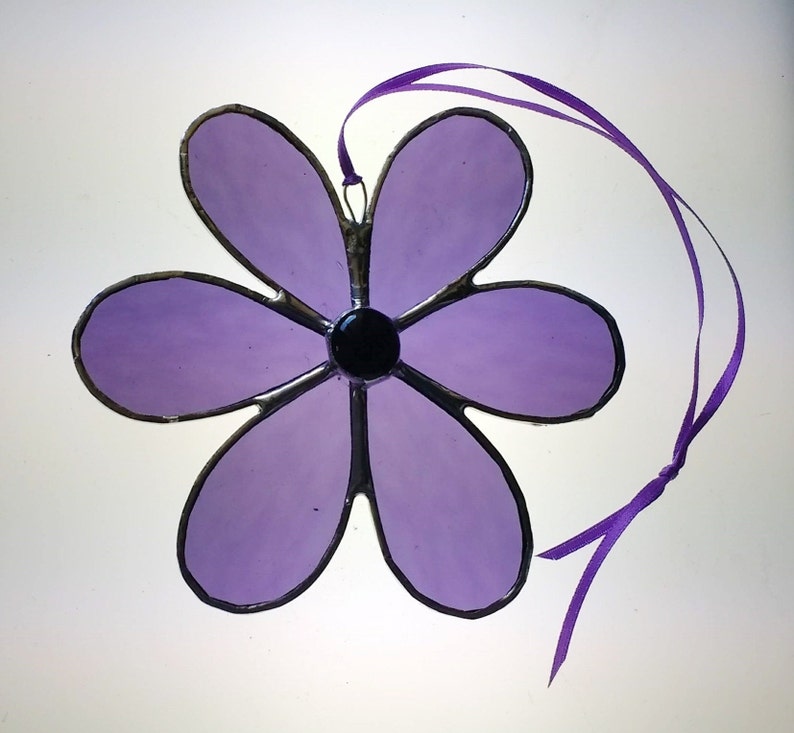 Daisy Suncatcher for Window Stained Glass Flower Suncatcher Etsy