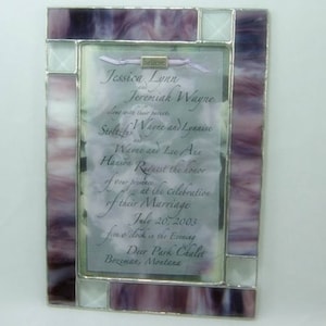 Stained Glass Wedding Invitation Frame: Custom Beveled Elegant Keepsake