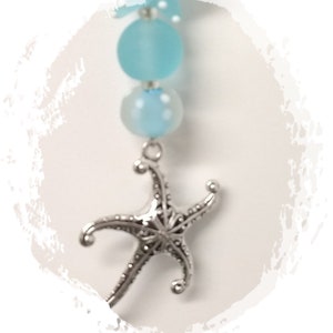 Nautical Glass Bead Ceiling Fan Pull, Sea Star Light Pull, Chain Accessories, Coastal Home  Decor  Pull Chain, Housewarming Gift