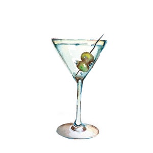Dirty Martini Watercolor Digital Download