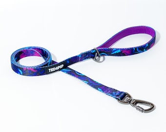 Purple Floral Dog Lead: Designer Pet Lead by Ted & Pip
