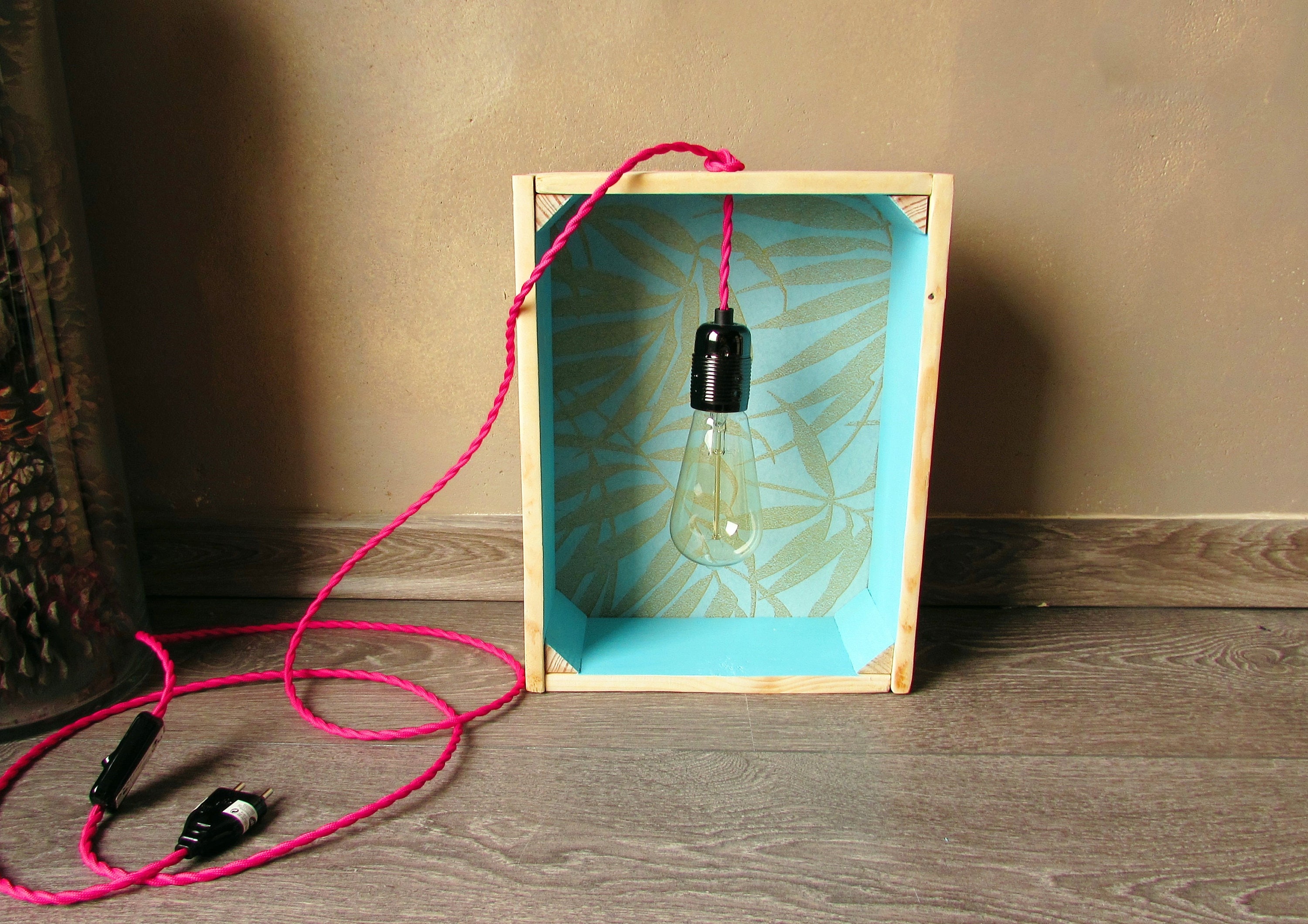 Lampe caisse En Bois