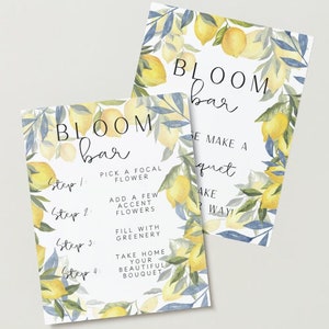 Bloom Bar Zitronen Blumen Bar Schild