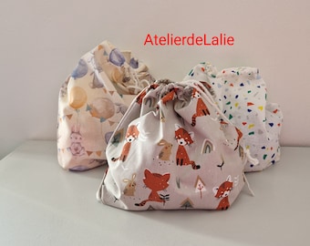 Sacs à linge, sacs à jouets, doudous faits main 100 % coton