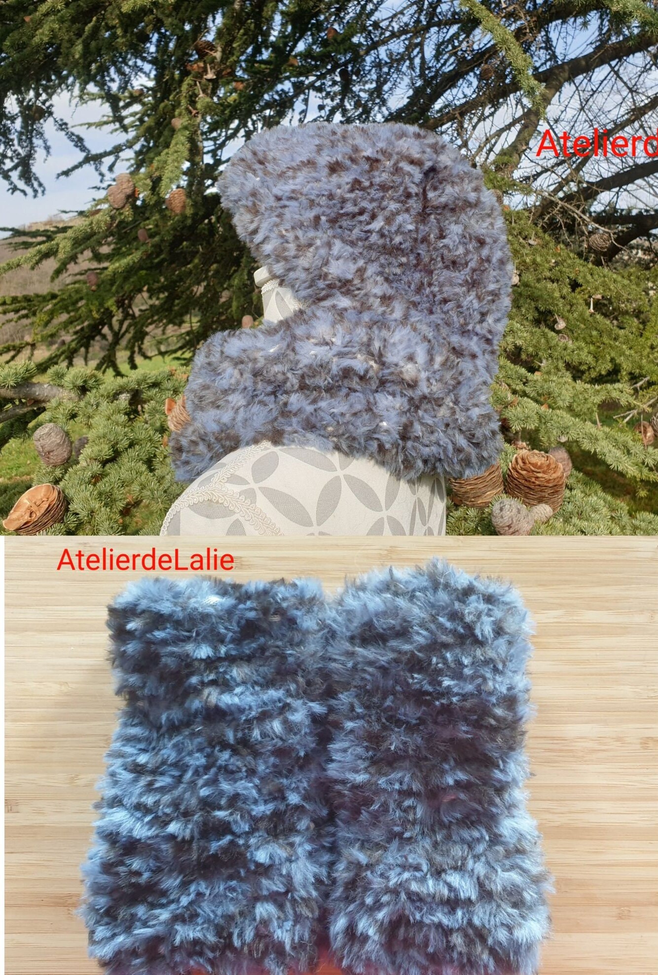 CABODYALS 1 Paire De Mitaines En Fausse Fourrure Blanche