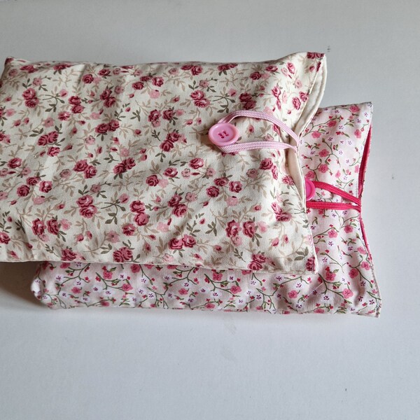 Trousse, pochette fait main pour livres en tissu 100 % coton