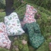 Pouches, handmade cotton reusable Christmas bags of medium size