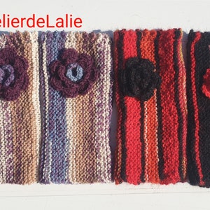 Mittens, hand-knitted wool cuffs