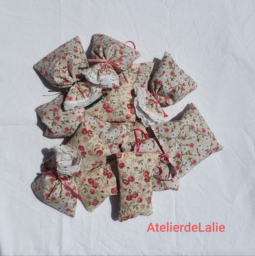 4 Trois Sachets de lavande en tissu à fleurs roses Etsy France