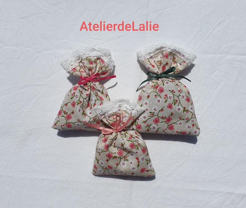 3 Trois Sachets de lavande en tissu à fleurs roses Etsy