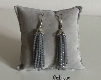 EARRINGS NAPPINA GRIGIO - earrings in the shape of a tassel with crystals