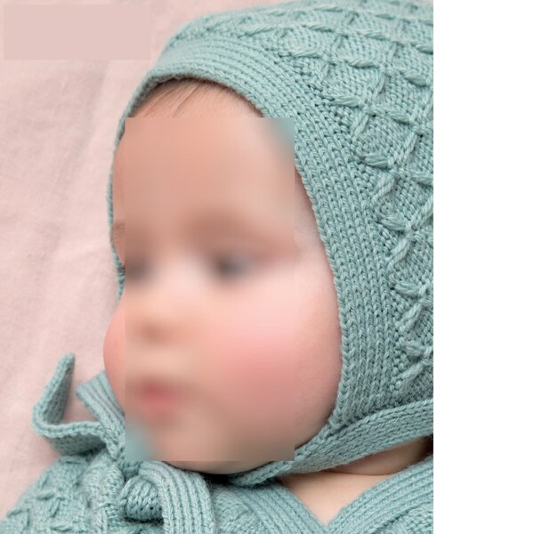Bonnet bébé tricoté main taille naissance