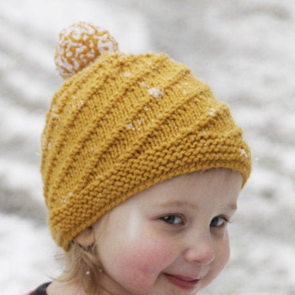 Bonnet en laine pour petite fille tricoté main