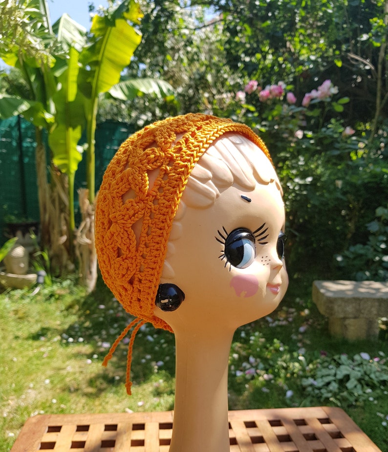 Crochet hair band different colors for women Orange