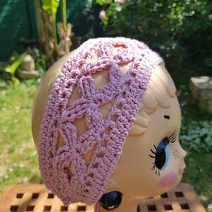 Crochet hair band different colors for women Rose désert