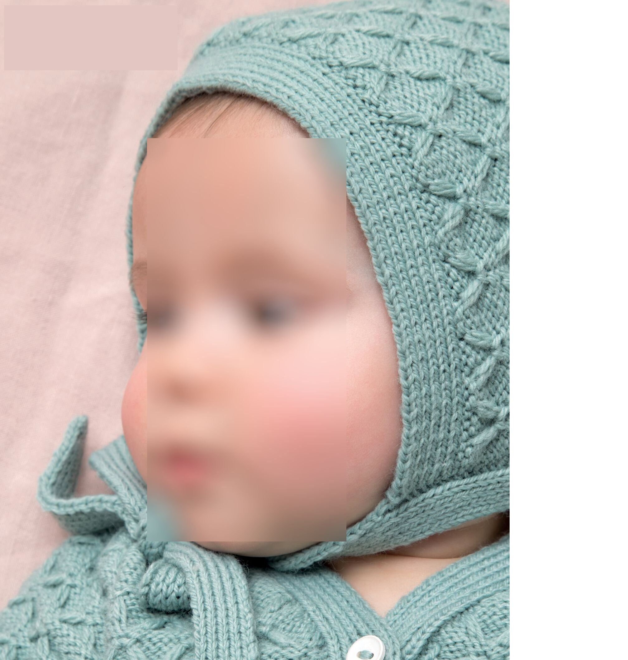 Béguin 3 mois ou bonnet bebe, LAIT calinou tricoté main, layette tricot bb,  modèle SUR COMMANDE
