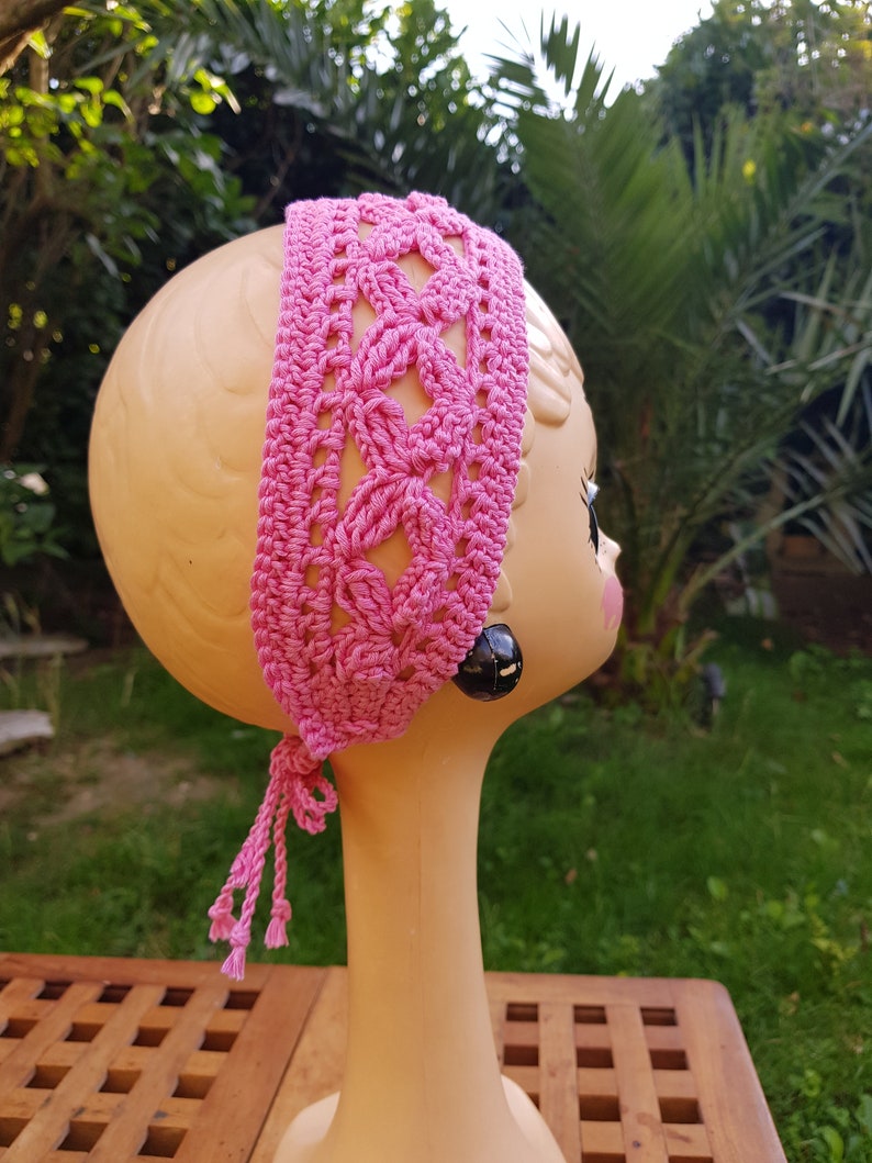 Crochet hair band different colors for women Rose Barbie