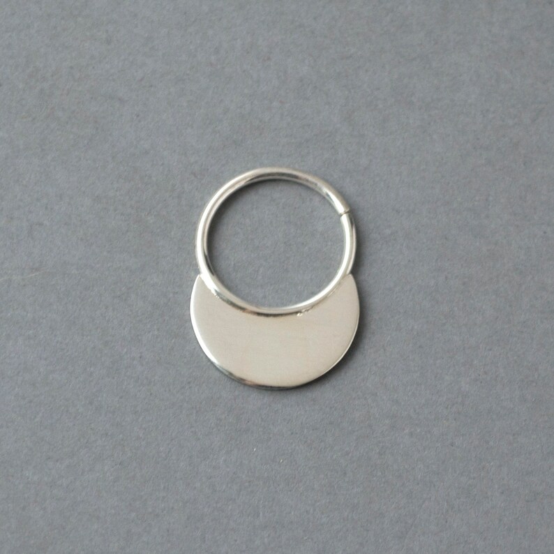 Sterling silver septum jewelry Moon septum nose ring Silver septum ring 16g 16g 14g 18 gauge piercing