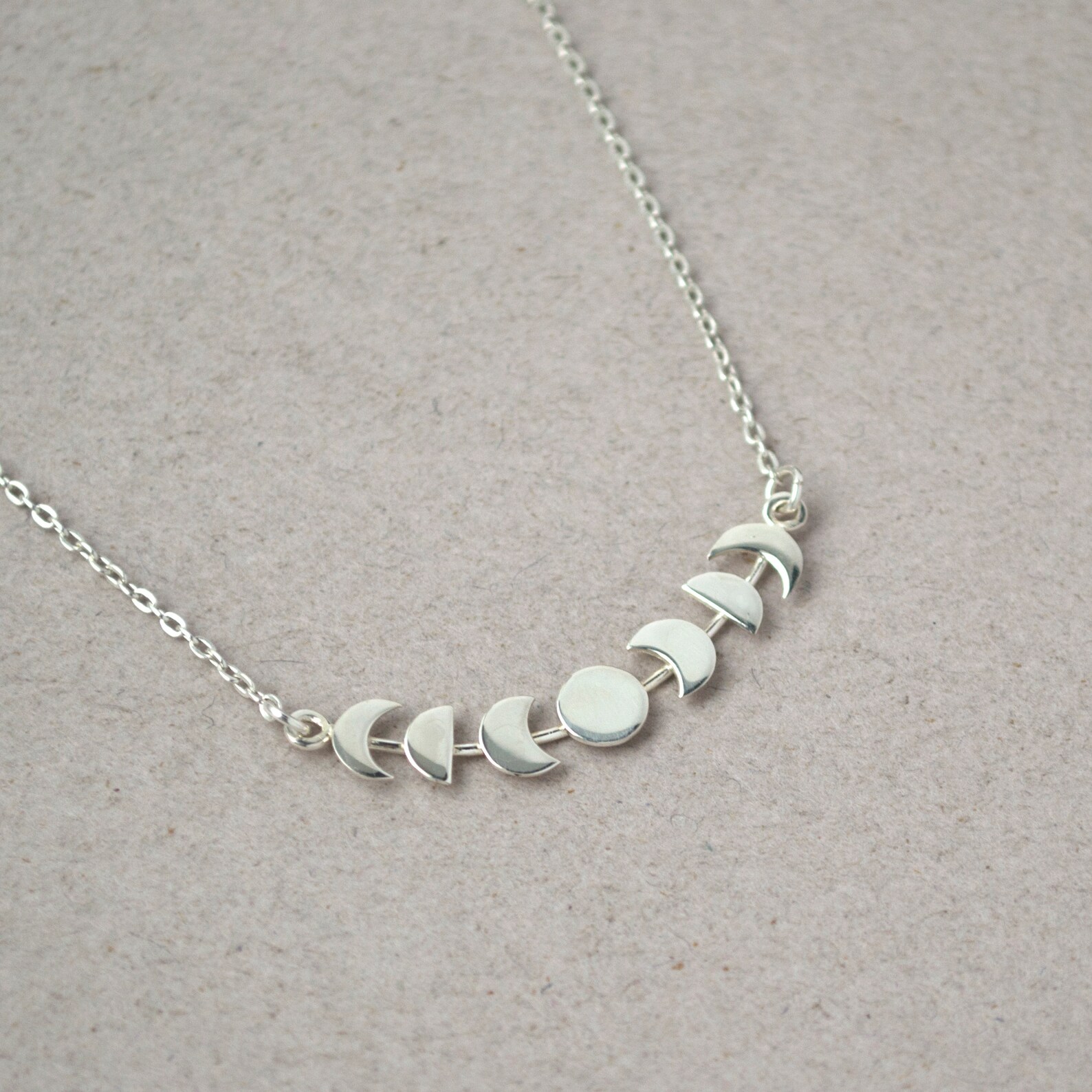 Moon Phase Necklace Sterling Silver Moon Choker Moonphase Etsy Moon phase necklace sterling silver moon choker moonphase etsy