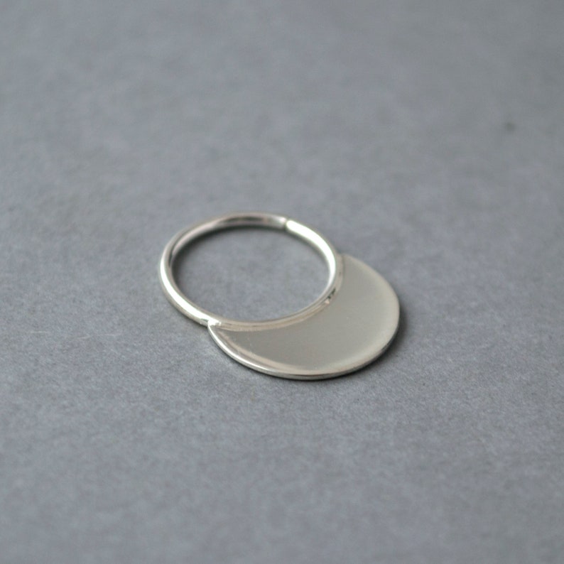 Sterling silver septum jewelry Moon septum nose ring Silver septum ring 16g 16g 14g 18 gauge piercing