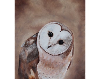 Brown Owl Giclee Print "Curious"