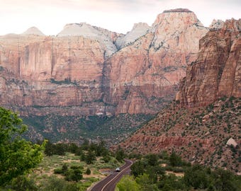 Zion Highway, Scenic Route, Mountain Landscape Highway, Fine Art Print