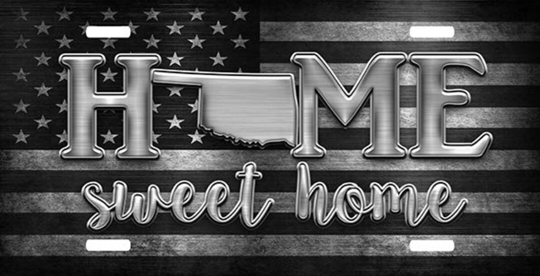 Oklahoma Custom License Plate Home Sweet Home Etsy