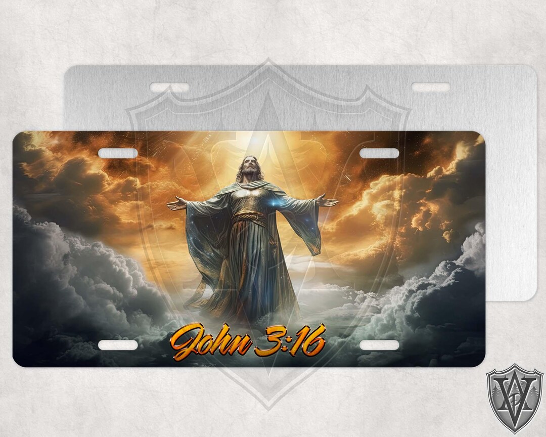 John 3:16 - Jesus Custom License Plate - Custom Car Tag - Personalized ...