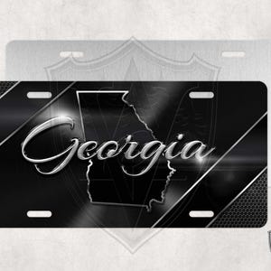 Georgia - Custom License Plate - Black Chrome