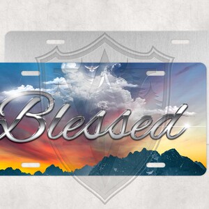 Blessed - Custom License Plate - Personalized License - Custom Car Tag - Blessed Mountains