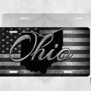 thumbnail image 2 of Custom Metal License Plate For Car Or Truck - Any State Design In Black & Gray 2 of 5