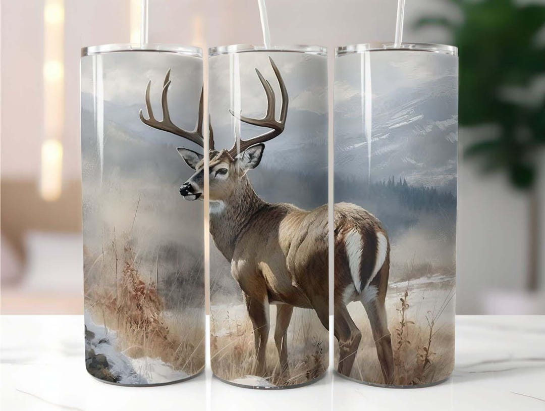 Whitetail Deer 20 Oz Skinny Tumbler Sublimation Design Digital Download ...