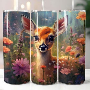 Baby Deer 20 Oz Skinny Tumbler Sublimation Design Digital Download PNG ...