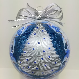 Hand Painted Ornaments Silver Tree