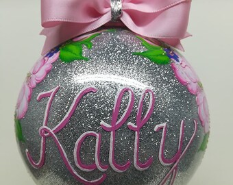 Hand Painted Ornaments Personalized Gift Mother's Rose