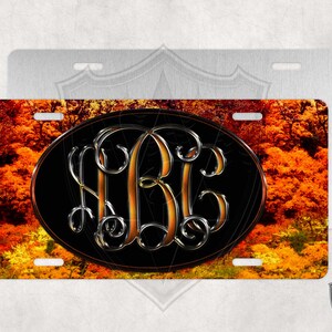 Almost Heaven - Virginie-Occidentale - Plaque d'immatriculation personnalisée - Couleurs d'automne - Monogramme