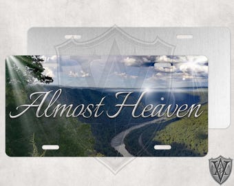 WV - West Virginia - Custom License Plate - Custom Car Tag - New River - Almost Heaven
