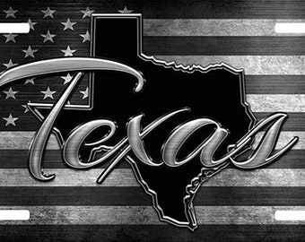TEXAS STATE Flag Custom License Plate AMERICAN Emblem PAINT Version I 
