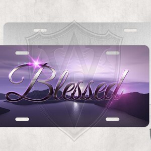 Blessed - Custom License Plate - Personalized License - Purple Lake