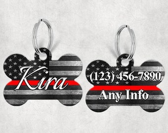 thin red line dog tag
