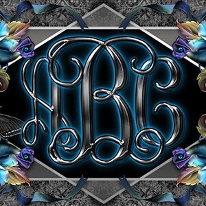 Custom License Plate - Monogram - Personalized License Plate - Blue Flowers